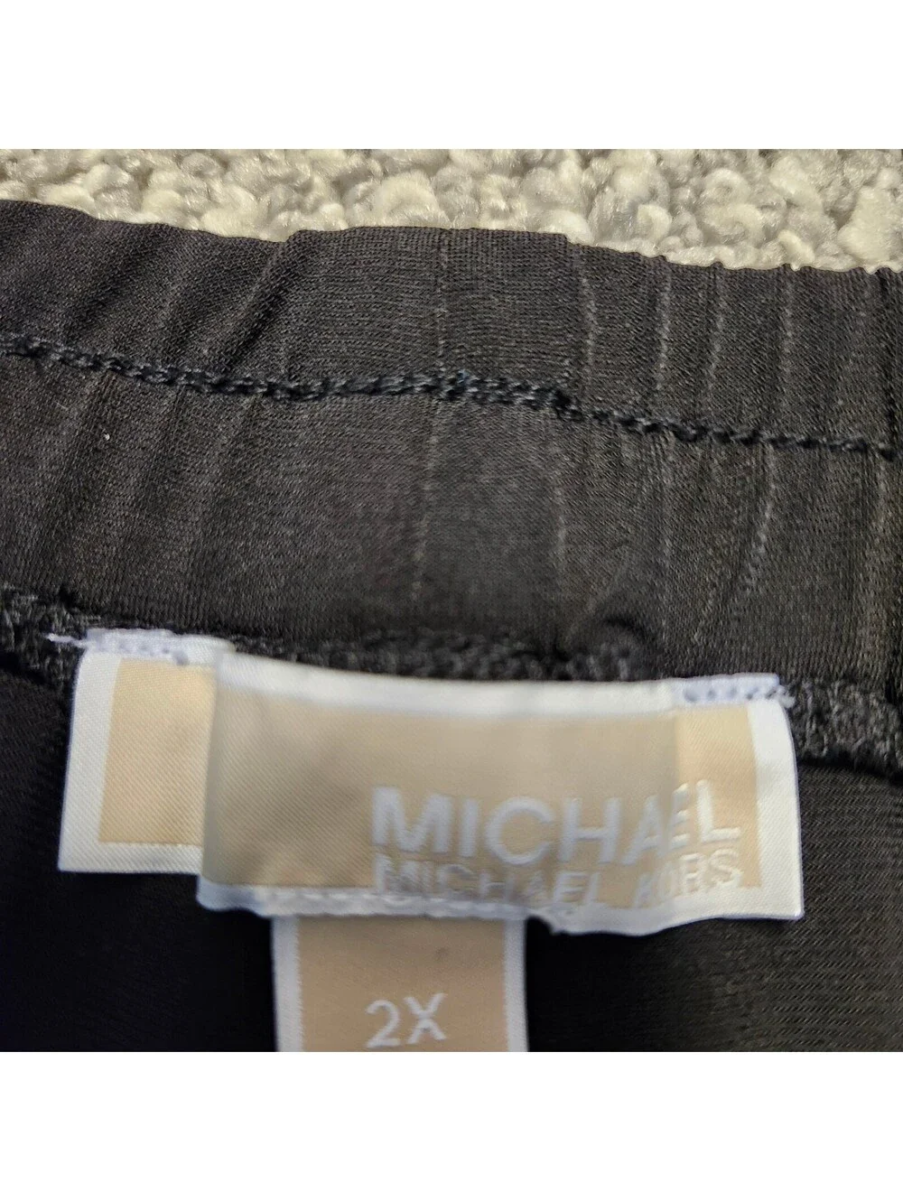 Michael Kors Black Straight Leg Pants Size 2X Elastic Waist
